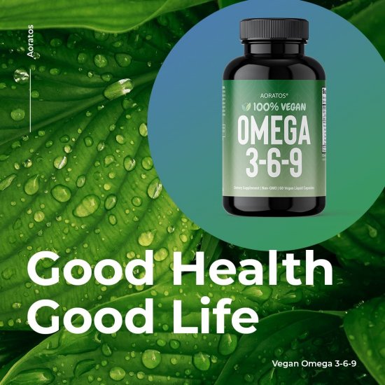 100% Vegan Omega 3-6-9 1000MG 60 Capsules